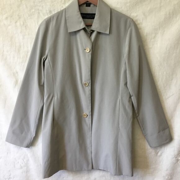 Kenneth Cole Reaction Jackets & Blazers - Kenneth Cole Reaction Light Gray Classic Rain Coat